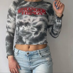 Gray tie-dyed Stranger Things Shirt